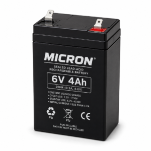 Bateri Micron 6V 4Ah e rikarikueshme për alarm dhe pajisje 6V në Shqipëri