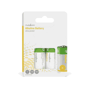 Dy bateri Nedis C LR14 Alkaline 1.5V në paketim
