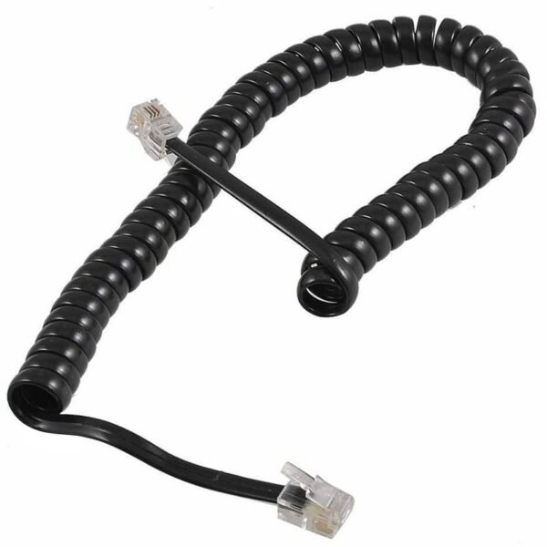 4P/4C Black Spiral Telephone Cable – Model 14163