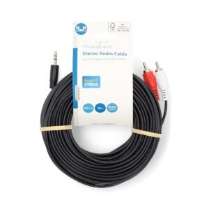 Kabllo Audio AUX Jack 3.5mm në 2 RCA Nedis CAGL22200BK150 15m