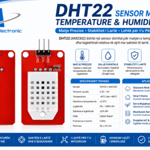 DHT22 digital temperature and humidity sensor module with high accuracy for environmental monitoring, weather stations, smart home automation and IoT projects from Atila Electronic.