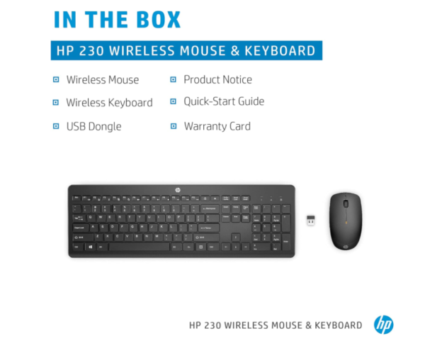 HP Keyboard & Mouse Wireless 230 18H24AA