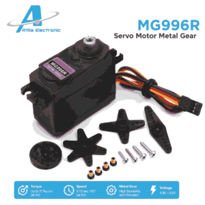 MG996R Servo Motor Metal Gear me ingranazhe metalike dhe çift rrotullues të lartë për robotikë, makina RC dhe krahë robotikë.