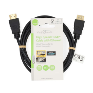 Kabell HDMI Nedis 1.5m 4K@60Hz me Ethernet dhe konektorë të veshur me ar