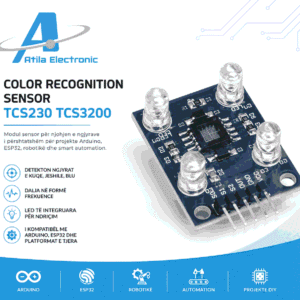 Modul TCS3200/TCS230 për identifikimin e ngjyrave në projekte Arduino, ESP32 dhe robotikë nga Atila Electronic.