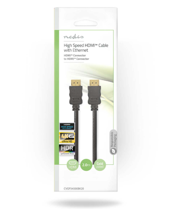 Nedis Hdmi Cable 4K 2m CVGP34000BK20