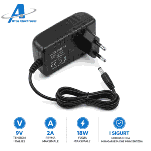 Ushqyes 9V 2A 18W me konektor DC për routerë, LED dhe pajisje elektronike 9V