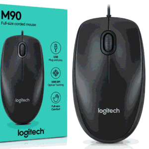 Logitech M90 Wired USB Mouse Black me kabell USB-A dhe sensor optik 1000 DPI