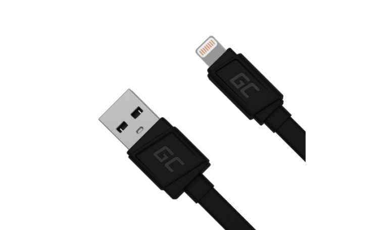 Green Cell lightning cable 0.25m Black KABGC02