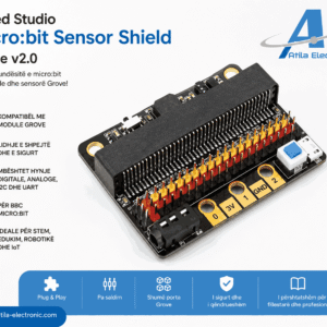 Seeed Studio micro:bit Sensor Shield Grove v2.0 për BBC micro:bit me porta të shumta për lidhje sensorësh dhe modulesh pa saldim. Ideal për projekte STEM, robotikë, IoT dhe edukim elektronik nga Atila Electronic.