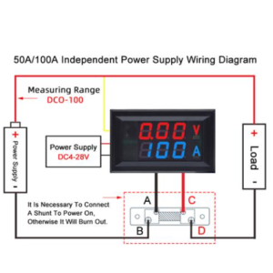 Voltmeter Ammeter 0-100V 50A
