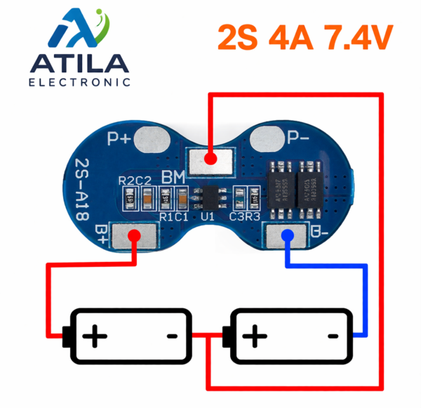 BMS 2S 7.4V Lithium Battery Module