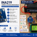 INA219 sensor i përdorur në projekt battery monitor me Arduino për matje të rrymës, tensionit dhe fuqisë në kohë reale.