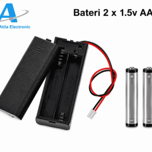 Bateri 2 x 1.5V AAA me kuti mbajtëse dhe konektor për projekte elektronike nga Atila Electronic