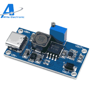 MT3608 Step Up Module me USB Type-C dhe dalje të rregullueshme për rritjen e tensionit në projekte elektronike, IoT dhe sisteme me bateri.