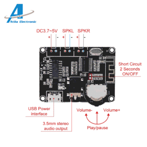 PAM8406 Bluetooth stereo audio amplifier 5W+5W për altoparlantë dhe projekte audio DIY