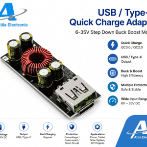 USB Type-C Quick Charge Adapter 6-35V Step Down Buck Boost Module nga Atila Electronic