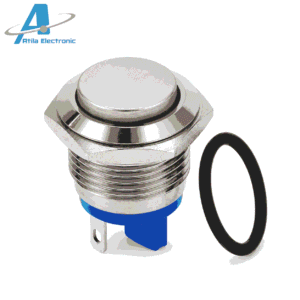 Buton Waterproof 16GT.F.L metalik 16mm për panele kontrolli dhe projekte elektronike