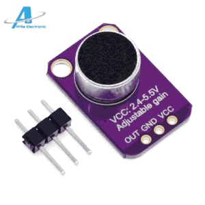 MAX4466 Sound Sensor Microphone Module me gain të rregullueshëm për kapje audio, sound detection, ESP32 dhe Arduino Compatible