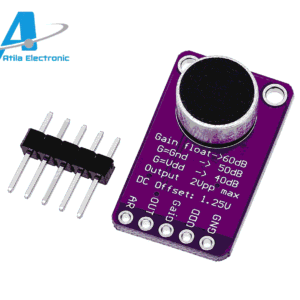 MAX9814 Microphone Amplifier Module me Automatic Gain Control AGC për voice control, sound detection dhe projekte audio me ESP32 dhe Arduino Compatible