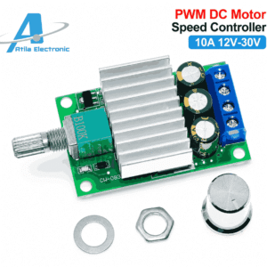 PWM DC Motor Speed Controller 10A me tension pune 12V-30V për kontroll të saktë të shpejtësisë së motorëve DC në projekte robotike, automatizim dhe aplikime DIY.