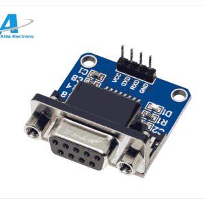RS232 to TTL Serial Converter Module with DB9 Female Connector and MAX232 Chip on White Background – Atila Electronic