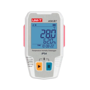 Data Logger UNI-T A56 BT për matjen dhe regjistrimin e temperaturës dhe lagështisë me Bluetooth, USB-C dhe ekran LCD