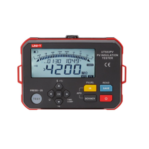 Tester profesional rezistence izolimi UNI-T UT503PV për sisteme fotovoltaike me tension testimi 1000V, matje deri në 4GΩ dhe Bluetooth