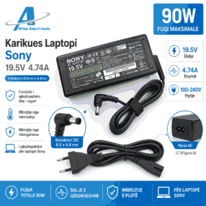 Karikues Laptop Sony 19.5V 4.74A me konektor 6.5x4.4mm