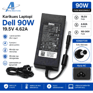 Karikues Laptopi Dell 90W 19.5V 4.62A me konektor DC