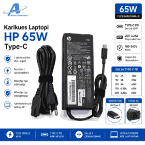 Karikues Laptopi HP 65W Type-C USB-C Power Delivery