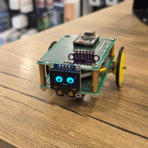 Mini Table Bot me ESP32-C6, OLED, sensorë VL53L0X dhe motorë N20