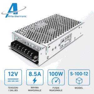 Ushqyes 12V 8.5A 100W S-100-12 switching power supply me terminale