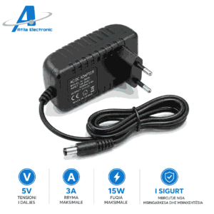 Ushqyes 5V 3A 15W me dalje DC për routerë dhe pajisje elektronike 5V