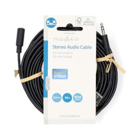Kabëll zgjatues AUX 3.5mm Male-Female Nedis CAGL22050BK100 10m