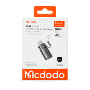 Mcdodo Port Luna OT-7600 adapter USB-C në USB-A me TF microSD Card Reader 5Gbps Black