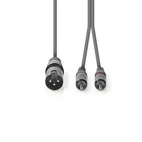 Kabëll XLR në 2x RCA Nedis COTH15200GY15 1.5m