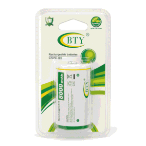 BTY bateri NiMH tip D 1.2V 8000mAh e rikarikueshme në paketim blister