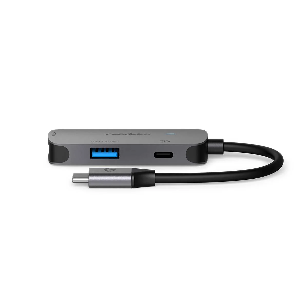 Nedis adapter USB-C 3-në-1 me HDMI output, USB-A female dhe USB-C female, shpejtësi deri në 5Gbps