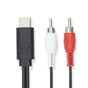 Nedis / USB-C to 2x RCA Male Audio Adapter Cable 1.00m Black / CCGL64240BK10