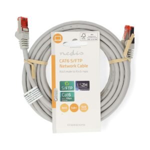 Nedis CCGL85221GY50 kabell rrjeti CAT6 S/FTP 5m Grey RJ45 Male-Male LSZH