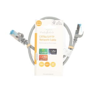 Nedis CCGP85330GY05 kabell rrjeti CAT6a RJ45 Male-Male S/FTP 0.5m Grey LSZH