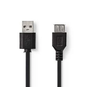 Kabëll zgjatues USB 2.0 USB-A Male në USB-A Female Nedis CCGP60010BK02 20cm