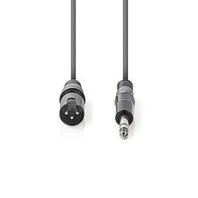 Kabëll XLR 3-Pin Male në Jack 6.35mm Male Nedis COTH15100GY30 3m