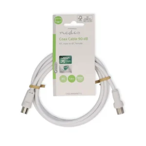 Nedis / Coax Cable IEC Male to IEC Female 1.5 m 90 dB 75 Ohm Double Shielded White / CSGL40000WT15