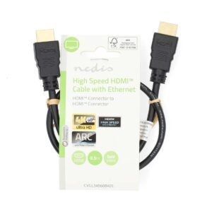 Nedis CVGL34060BK05 kabell HDMI Male-Male 0.5m 4K 60Hz 18Gbps