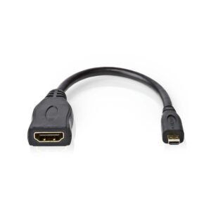Kabllo Micro HDMI në HDMI Nedis CVGP34790BK02 20cm 4K 30Hz