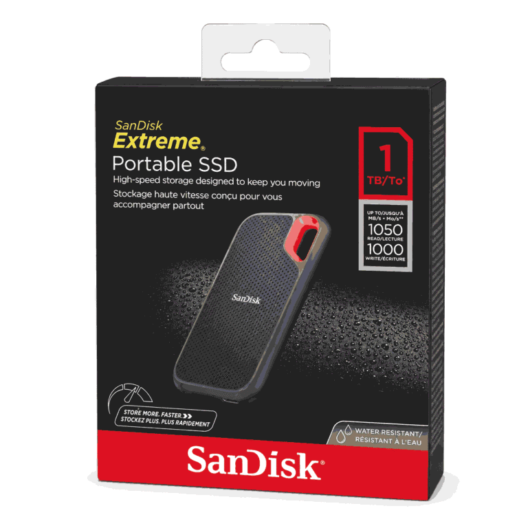 SanDisk Extreme Portable SSD 1TB USB-C 1050MB/s SDSSDE61-1T00-G25