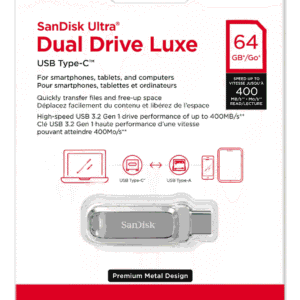 SanDisk Ultra Dual Drive Luxe 64GB USB-C USB-A 400MB/s Silver