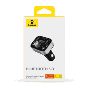 Baseus S-09 Pro FM Transmitter Bluetooth 5.3 me hands-free dhe karikim USB-C 18W për makinë